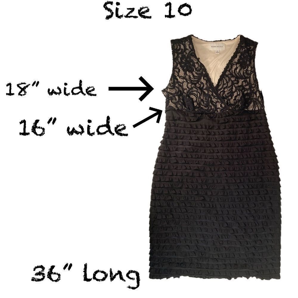 NWT Ronni Nicole ruffle laced V-neck cocktail … - Picture 7 of 9